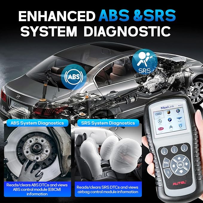 Autel Maxilink ML619 OBD2 Scanner, 2026 ABS SRS Diagnostic Scan Tool,Up of ML519 AL519 AL619,Code Reader Turn Off Check Engine Light Car Diagnostic Tool with 10 OBD2 Test Modes,DTCs Lookup,Graphs Data
