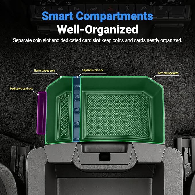 Center Console Hanging Organizer Box Compatible with 2019-2026 Chevy Silverado GMC Sierra 1500 20-26 2500HD 3500HD Console Storage Box Replacement for 2019-2026 Chevy Silverado Accessories