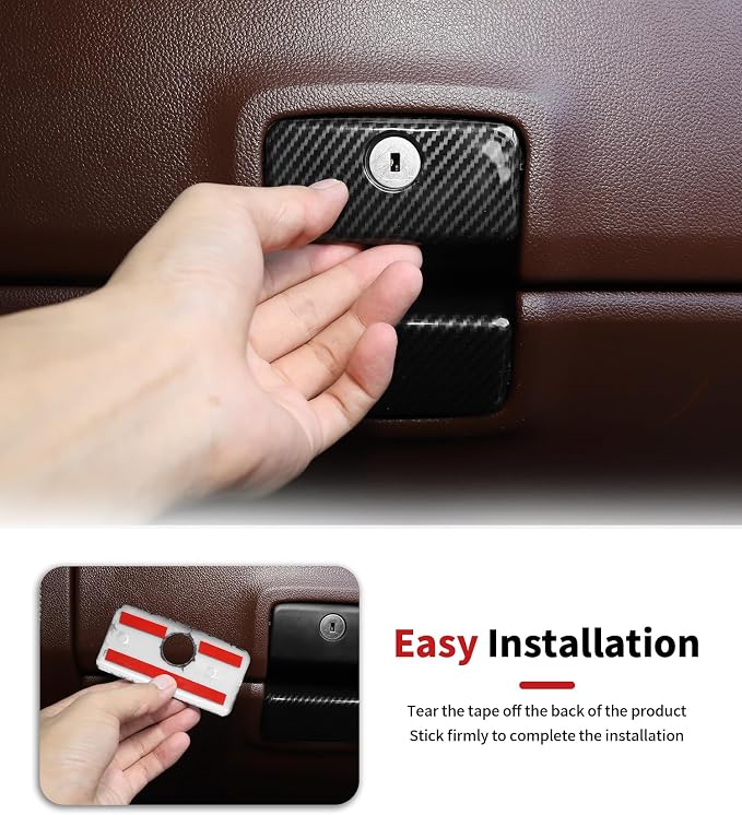 JWWY Interior Trim Kit Compatible with 2014–2017 Chevy Silverado & GMC Sierra, Center Console Dashboard Passenger Side Glove Box & Push Start Button Cover Trim Accessories Carbon Fiber 15pcs