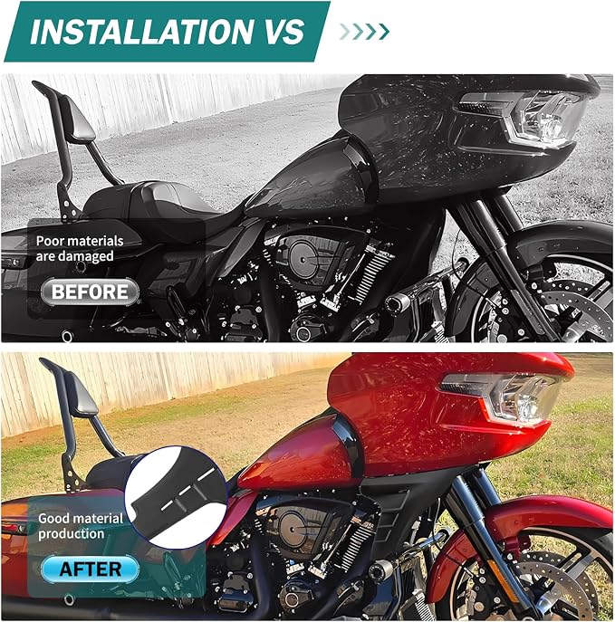 Motorcycle Side Fairing Panel Spoiler Support Brackets Covers Fit for Harley Touring FLTRXSE 2023-later CVO Road Glide ST FLTRXSTSE 2024-2025 (Matte Black)