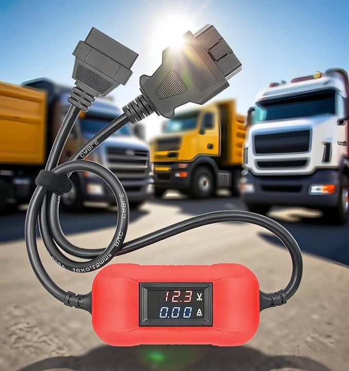 A0281 OBD2 Adapter 24V to 12V for Heavy Diesel Truck, for Launch X431 Easydiag 2.0/3.0/GOLO and Thinkdiag OBD2 Scanner. (Red)