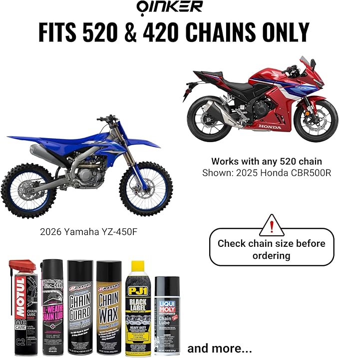 Oinker® Chain Lube Applicator Tool for [520 & 420 Chain Size] – Mess-Free, Precise Lubrication for Motorcycles