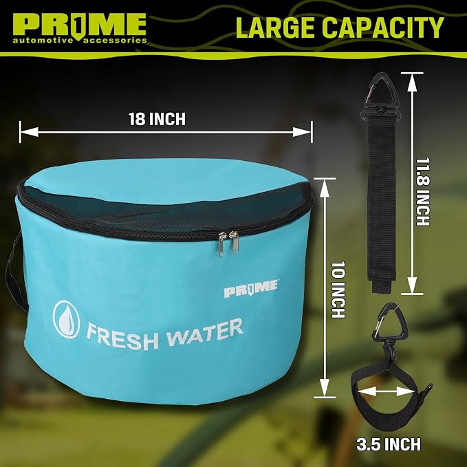 PR1ME 4 Pack Waterproof RV Hose Bag Storage, Two-Way Zipper Closures and Visible Cover, RV Utility Organizer for Sewer & Fresh Water Hoses, Electrical Cords & Camper Accessories, Color-Coded Design