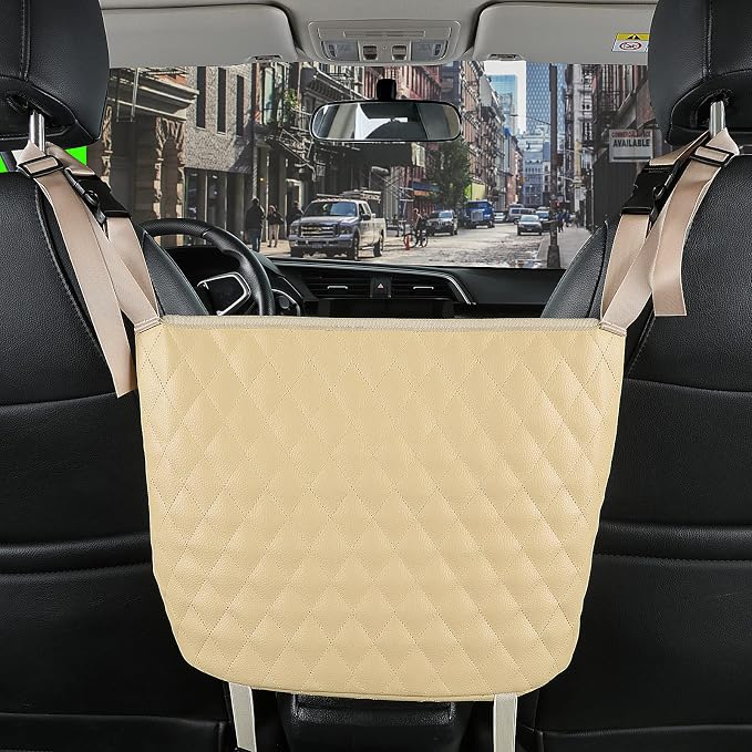 eing Car Trash Can with Lid, Mini Vehicle Garbage Organizer & Car Organizers and Storage Purse Holder