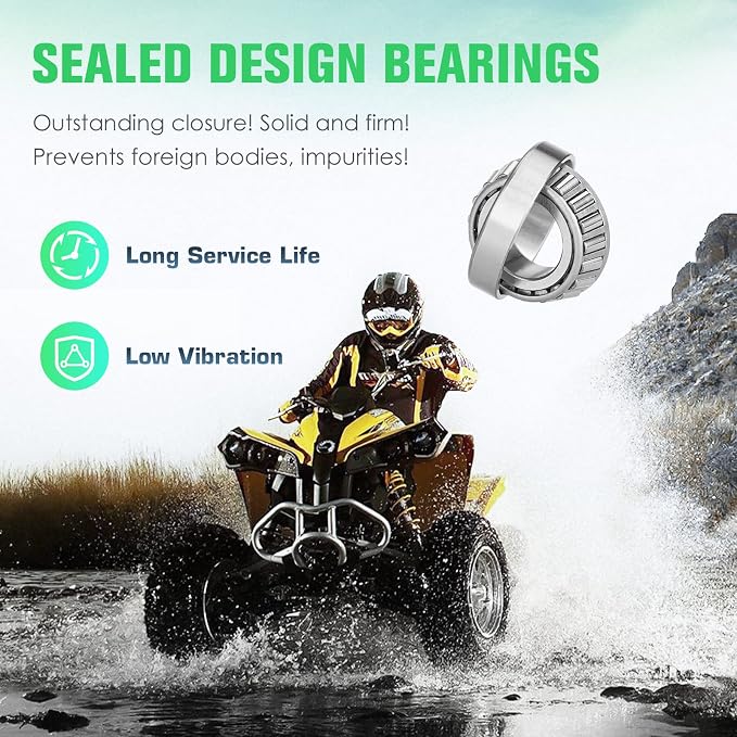 Youxmoto Front CV Axle & Wheel Bearing Kit Fit for Polaris Sportsman 335 400 500 1995-2008; For Scrambler 400 500 1995-2009; For Magnum 325 425 500 (4x4 6x6); For Diesel/Xplorer 99-02; not fits 2x4