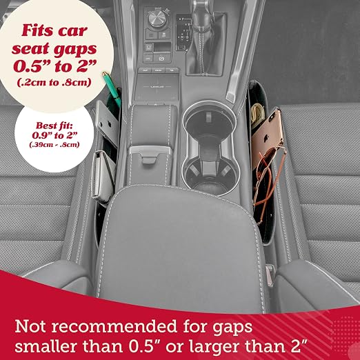 Lusso Gear Car Trash Can - Round - Gray and Car Seat Gap Organizer - Gray