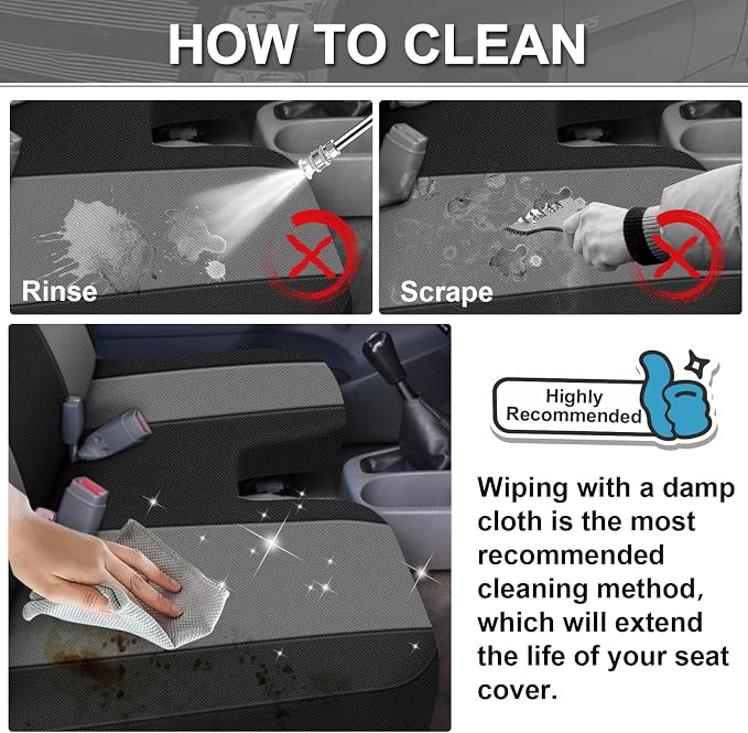 SAPUBK Front Bench Seat Covers Replace for 2005-2014 Toyota Tacoma Seat with Large Notched Cushion, Knitted Fabric Composite Soft Foam Lining Airmesh Breathable Seat Cover