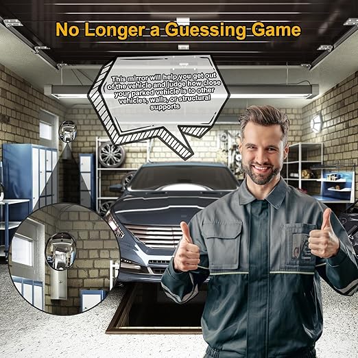 Angooni Premium 2 Pack 16" 2.0mm Thick Acrylic Convex Traffic Mirror, Ajustable Wide Angle View Security Mirror for Garage, Parking, Warehouse, Office, driveway and Traffic Blind Spots