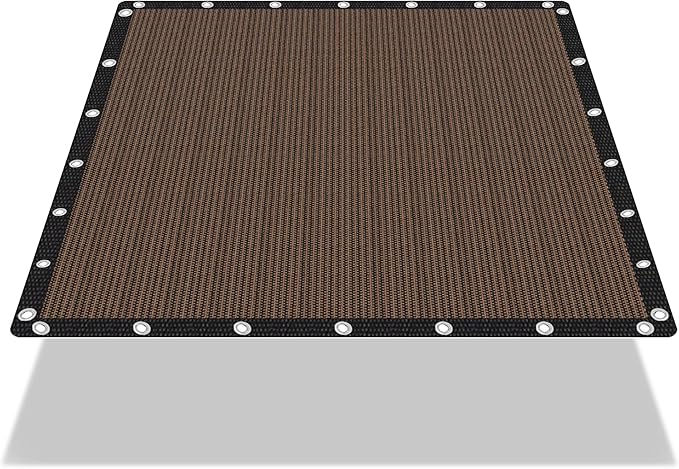 EMERIT 90% Sun Shade Cloth, 12' X 12' Pergola Shade Cover Canopy, 50 MPH Wind-Resistant Tarp with Reinforced Stainless Steel Grommets, Privacy Screen for Outdoor Patio, Backyard, Deck