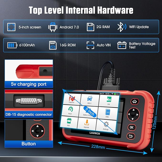 LAUNCH CRP129I OBD2 Scanner, 2026 FCA AutoAuth, Next-Gen, 8 Resets Oil/EPB/SAS/TPMS/BMS/Throttle/DPF Reset/Injector Coding, ABS SRS Transmission Engine Code Reader, Lifetime Free Update