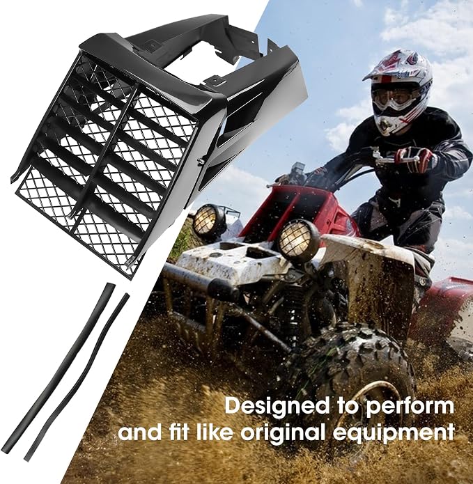 Black Plastic Gas Tank Side Covers with Grill, Compatible with Yamaha Banshee 350 1987-2006, 2-PC Set, OE 2GU-21711-90-00, 2GU-21721-90-00, 2GU-2171L-00-00