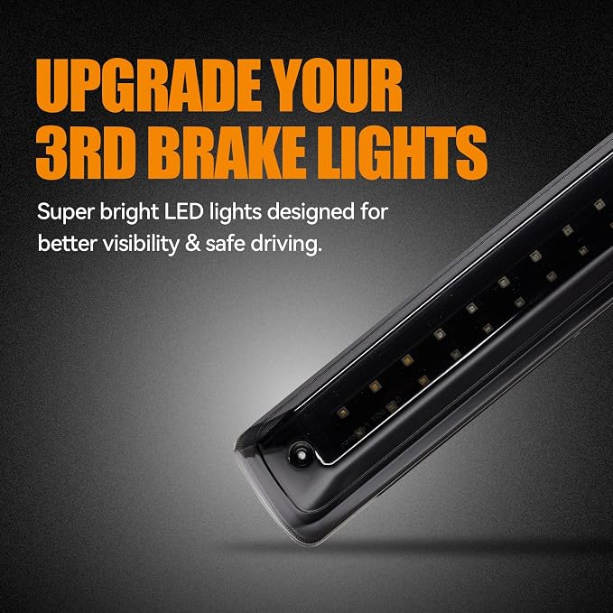 Third 3rd Brake Light LED for 2015-2022 Chevy Colorado/GMC Canyon, High Mount Rear Cab Brake Lights Assembly, Waterproof Center Lamp Cargo Stop Light