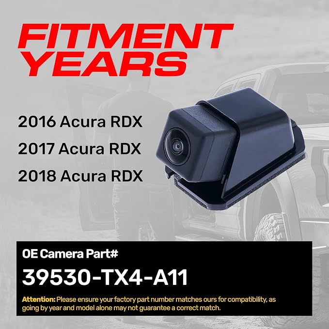 Master Tailgaters Replacement for Acura RDX (2016-2018) Backup Camera OE Part # 39530-TX4-A11