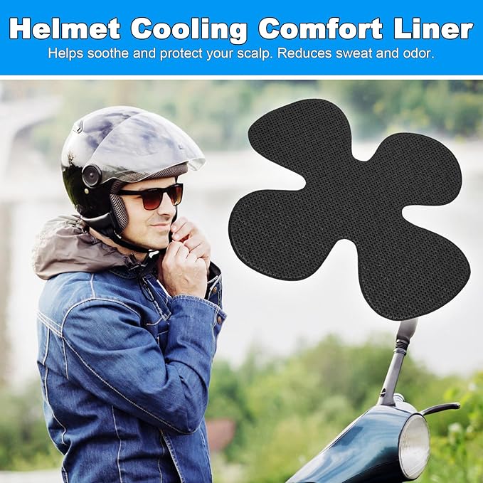 Motorcycle Helmet Liner, Motorcycle Helmet Padding, Helmet Padding Inserts with Hook and Loop Reusable Washable Lining Pad for Hard Hat(1 Pack)