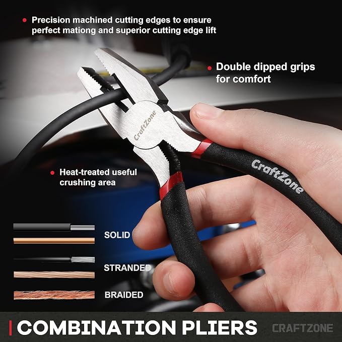 10PC Pliers and Wrench Set with Storage Rack + 12V Fan for RV|Truck|Bus|Boat|Forklift|Car|Camper|Lawn|Mower|Tractor