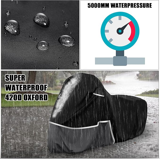 Waterproof Motorcycle Cover Replace for Honda Scooter Model, 420D Oxford Cloth Honda Ruckus, Metropolitan, Dio and ADV150 Scooter Cover for Snow Rain Dust Protection