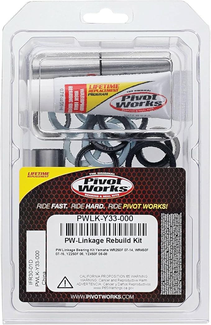 Pivot Works Linkage Rebuild Kit PWLK-Y33-000 Compatible with/Replacement for Yamaha WR250F 2007-2014, WR450F 2007-2015, YZ250F 2006, YZ450F 2006-2008