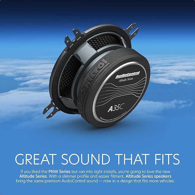 AudioControl Altitude Series 3.5” Component Car Speakers Set (Pair), 50W RMS, 4 Ohms, Easy Installation, Crossover Included, Shallow Mount Compact Midrange Speakers for Truck or Car Audio System