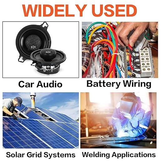 4 Gauge Wire (25ft Each - Red/Black) Copper Clad Aluminum CCA - Primary Automotive Wire,Battery Power/Ground Cable, 20PCS Lugs Terminal Connectors,20PCS 3:1 Heat Shrink Tubing with 100A ANL Fuse