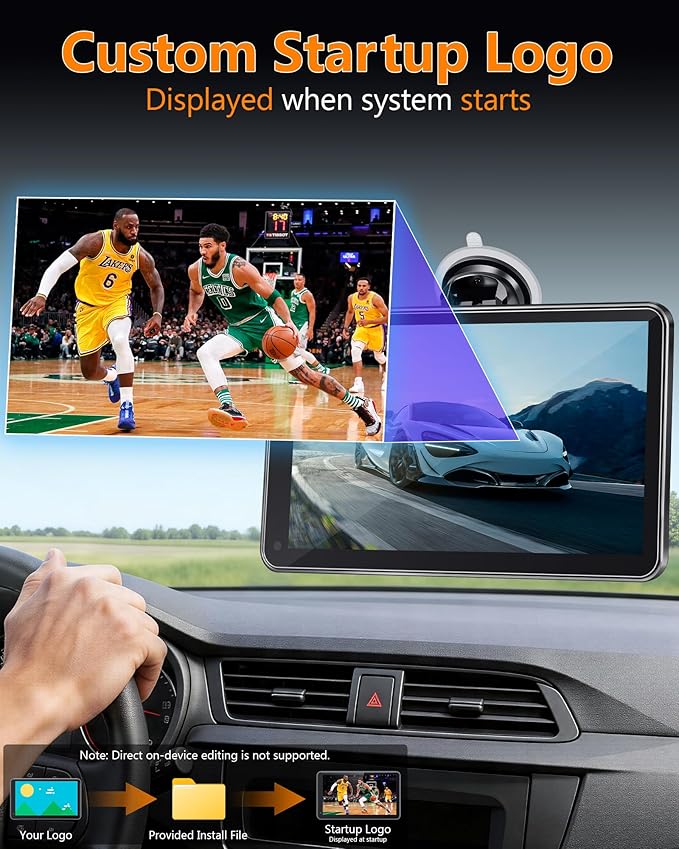 Portable Carplay Screen with Backup Camera - Plug-Play 7-inch HD 1080P Car Touchscreen Supports Both Apple CarPlay & Android Auto - No Dashboard Removal, GPS Navigation, Voice Control, Bluetooth