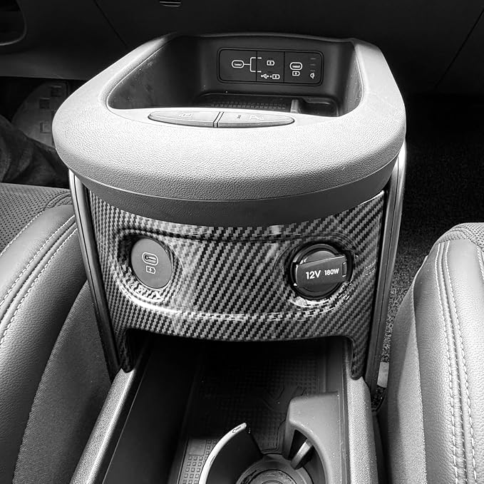 Carbon Fiber Style Car Front USB Charging Port Cover,Charging Port USB Protective Decorative Compatible with Hyundai Ioniq 5 N Accessories