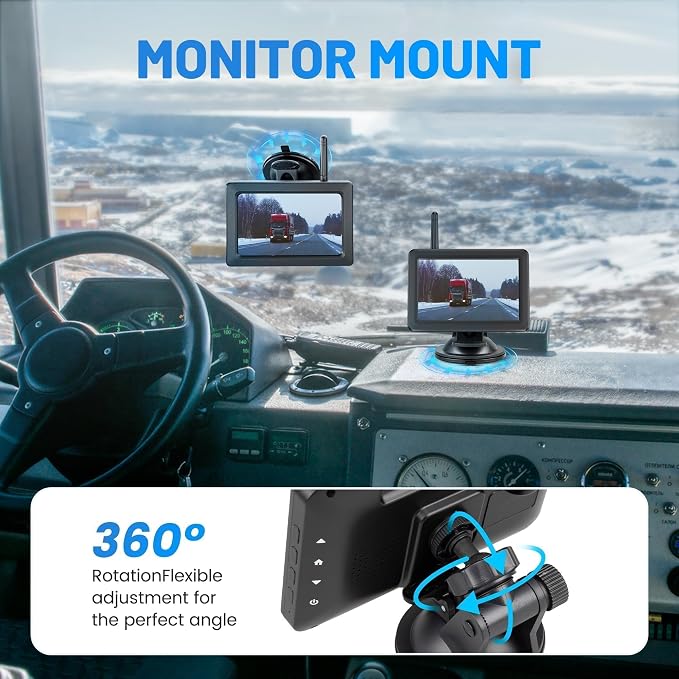EWAY Wireless RV Backup Camera for Furrion Pre-Wired System: 5" IPS Monitor & 1080P Back Up Cam Flexible Rear View Waterproof w/IR Night Vision, Easy Setup for RVs Campers Travel Trailers Motorhomes