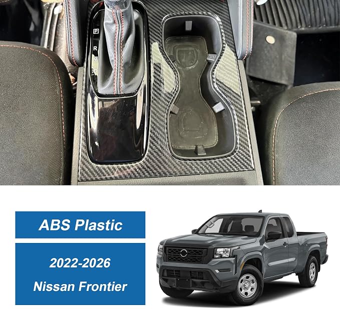 Carbon Fiber Gear Shift Panel Cover Compatible with Nissan Frontier 2022-2026