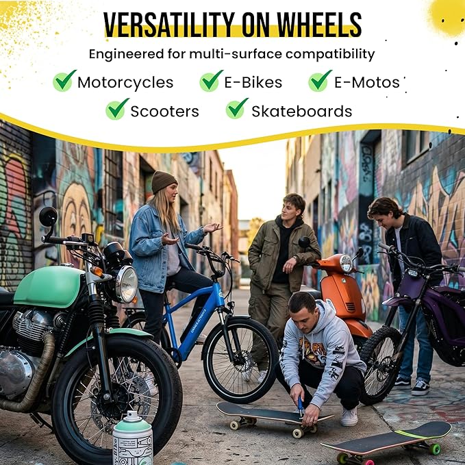Spray.Bike Spray Paint | Designed Mainly for Bicycles | Multi-Use Acrylic Spray Paint for Metal, Plastic | High Coverage Bike Paint, 400ml, Misty