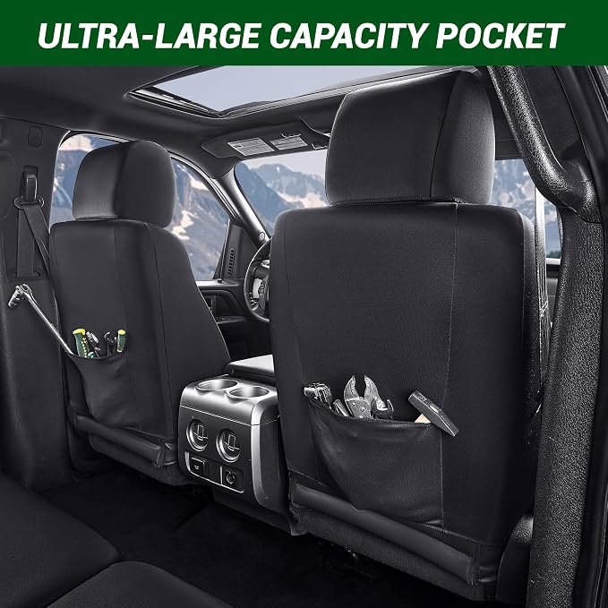 for Ford F150 Seat Covers 2009-2024 2025 2026,F250 F350 F450 2017-2026,Waterproof Faux Leather Truck Seat Covers for Crew Cab XL XLT Lariat King Ranch Platinum(Black,Full Set)