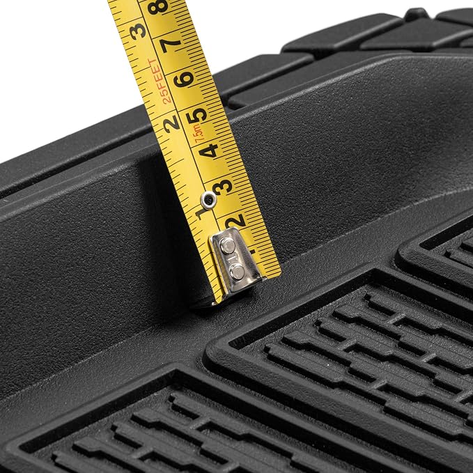 BDK Cat® CAMT-9014 (4-Piece) Large Deep Dish Rubber Car Floor Mats with Trunk Cargo Liner, Universal Trim to Fit Front & Rear Combo Set for Car Sedan SUV Van, Heavy Duty All Weather