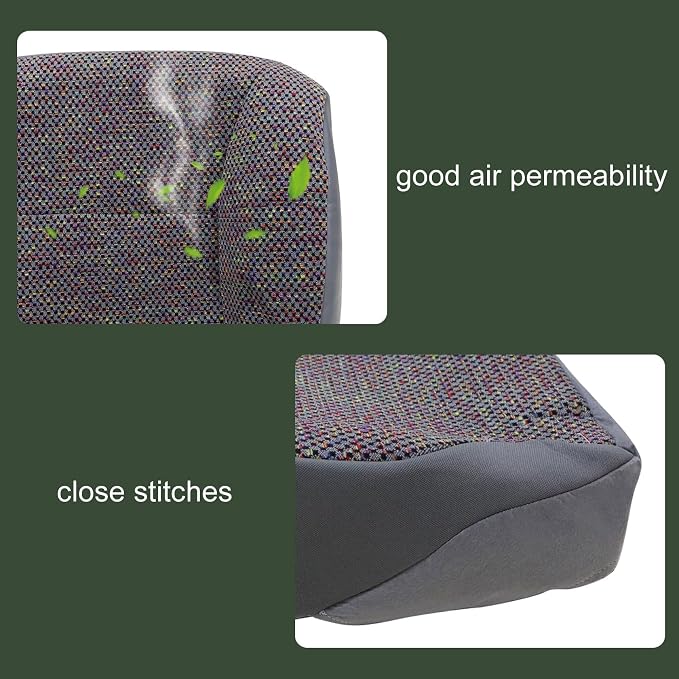 FZJDSD 4PCS Mist Gray Driver & Passenger Side Bottom and Top Lean Back Replacement Cloth Seat Covers Compatible with Dodge Ram 1500 2500 3500 1998 1999 2000 2001 2002