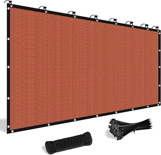 Shade&Beyond Customized Size 4' X 5' Shade Cloth with Grommets, 90% UV Protection UV Protection Mesh Tarp Sun Screens for Patio GN04, Rust Red