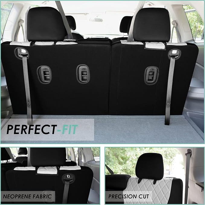 FH Group Custom Fit Car Seat Covers Specifically Made for 2016–2022 Honda Pilot, 3rd Row Set Gray Ultraflex Neoprene, Waterproof Car Seat Cover, Honda Accessories
