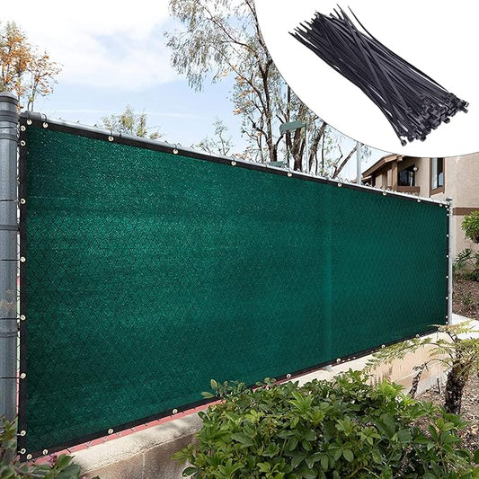 Royal Shade Custom Size 6' x 169' Green Fence Privacy Screen Windscreen Cover Netting Mesh Fabric Cloth - Cable Zip Ties Included (We Make Custom Size)
