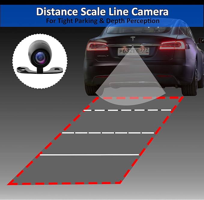 Pyle Backup Car Camera Rear View Screen Monitor System - Parking & Reverse Safety Distance Scale Lines, Waterproof, Night Vision, 170° View Angle, 4.3" LCD Video Color Display for Vehicles - (PLCM44)