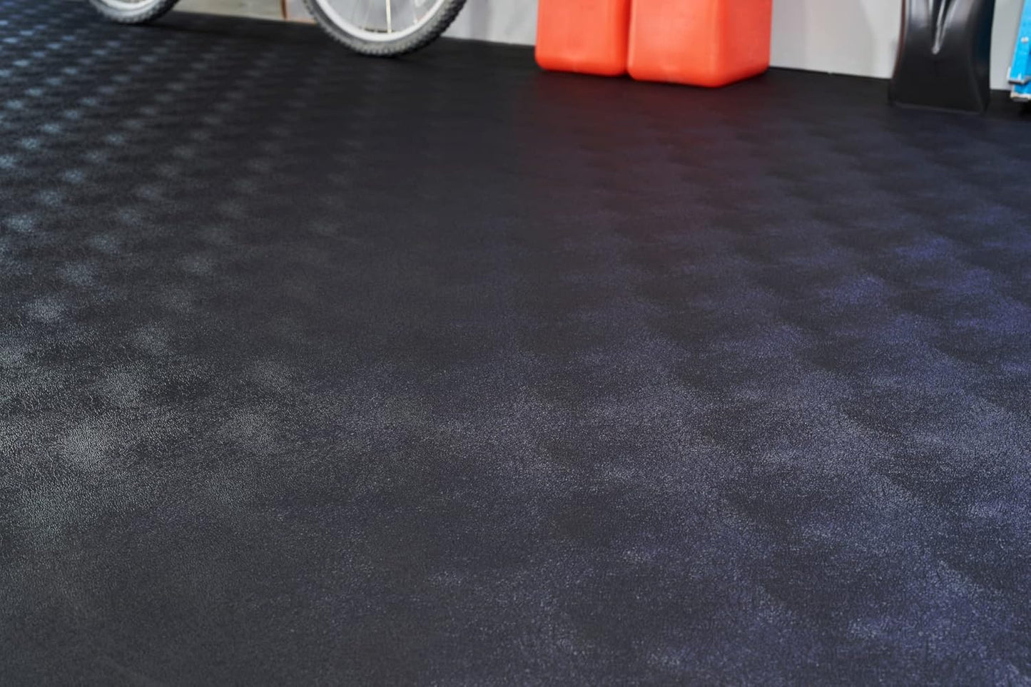 G-Floor Seamless Sheet Vinyl Shed Flooring Cover with Bonded Fibrous Backing - Levant Pattern (8' x 12', Midnight Black)