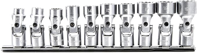 Genius Tools 10PC 3/8" Dr. Metric Universal Hand Socket Set (12-Point) - US-310M