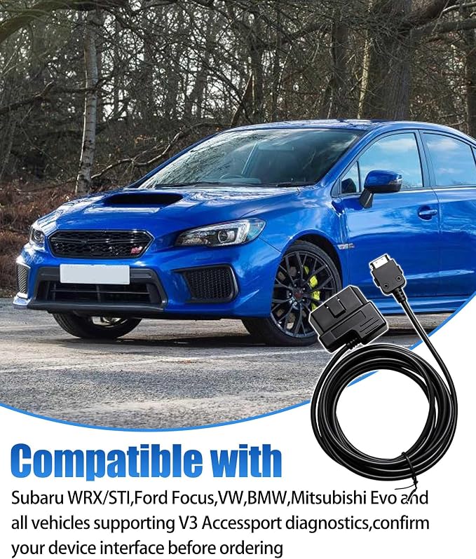 V3 Accessport OBD2 Diagnostic Cable Adapter 6.4FT Compatible with Subaru WRX STI Ford VW BMW Evo