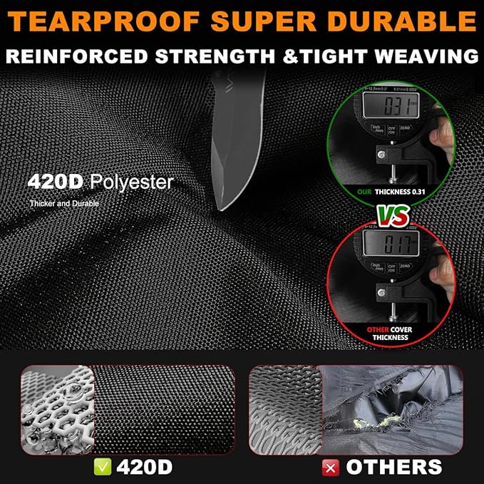 ATV Covers Waterproof Outdoor,4 Wheeler and Quad Cover,Durable and UV-Resistant,All Weather Protection Four Wheeler Storage Cover,Fit for Polaris Honda Yamaha-101Lx43.2Wx47H Inch