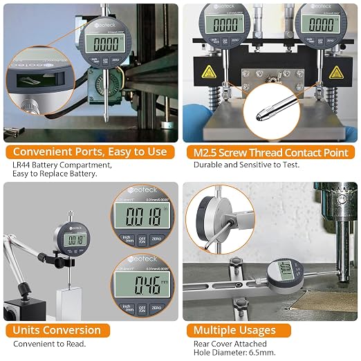 Neoteck 1'' Digital Indicator+0.03'' Test Indicator Set