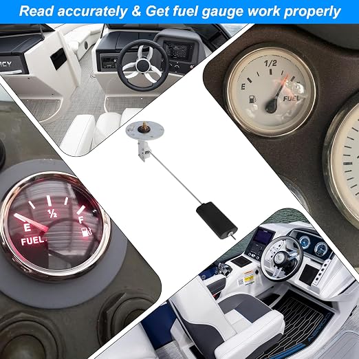 Marine Fuel Sending Unit,Boat Fuel Tank Sending Unit for Marine 6-12 Inch Depth RV Car Truck Tanks 33-240ohms Gas Water Level Gauge Sender