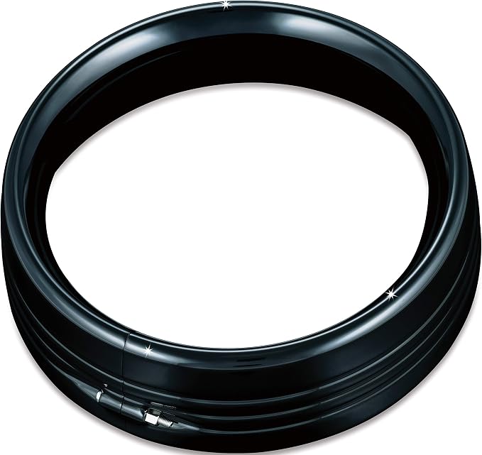 Kuryakyn 7276 Motorcycle Lighting Accessory: 7" Headlamp/Headlight Trim Ring for 1983-2019 Harley-Davidson Motorcycles, Gloss Black