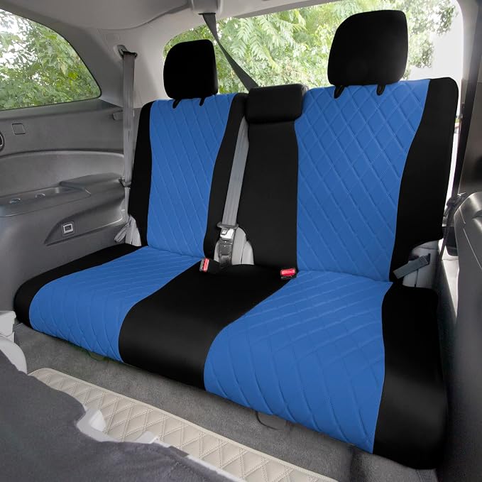 FH Group Custom Fit Car Seat Covers Specifically Made for 2016–2022 Honda Pilot, 3rd Row Set Blue Ultraflex Neoprene, Waterproof Car Seat Cover, Honda Accessories