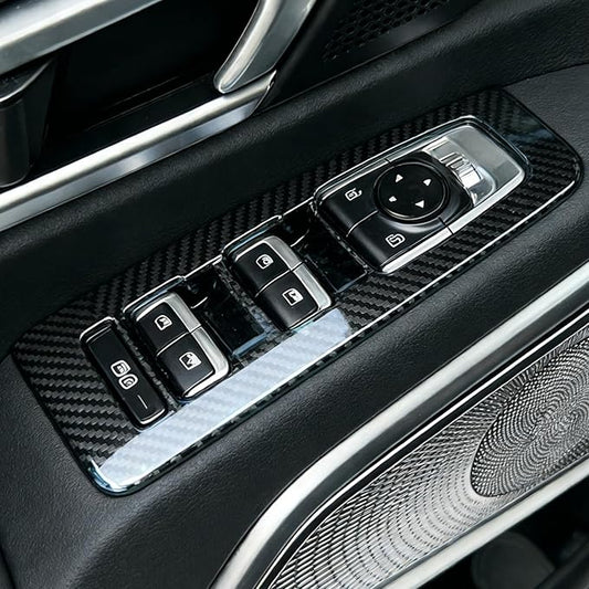Window control panel cover,For Kia Telluride 2020 2021 2022 2023 2024 2025 2026, power windows trim - Carbon Fiber Accessories(For SX, SX-Prestige X-Line, SX-Prestige X-Pro, SX-Prestige, X-Line)