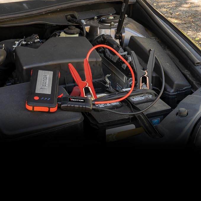 Vector SS16LVC 1600 Peak Amp Automotive Lithium Jump Starter, USB-A(15W), USB-C(30W), Power in & Out with Carrying Case
