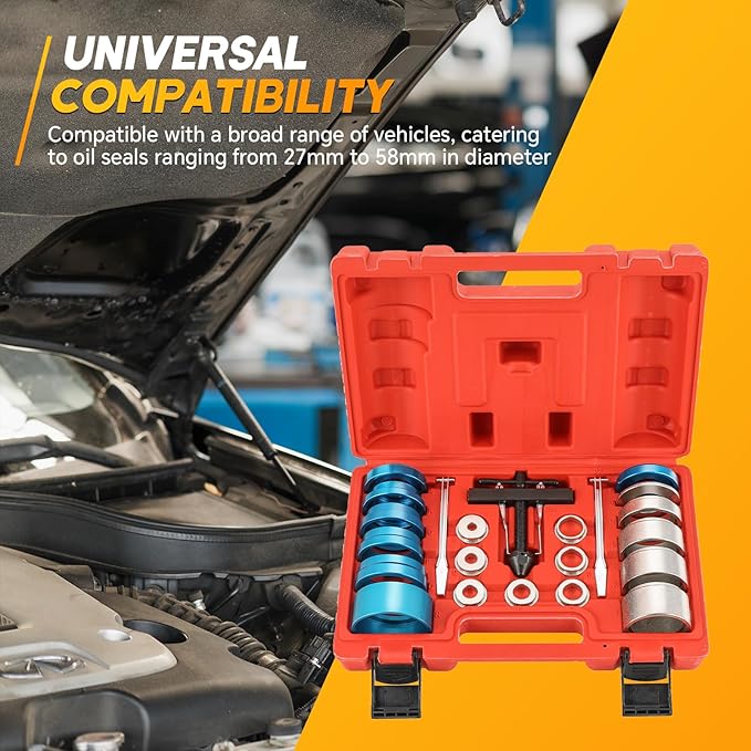Crank Bearing Camshaft Seal Remover and Installer Set | 22PCS Crankshaft Camshaft Oil Seal Removal Installation Puller Tool Kit, Crankshaft Bearing Tool for Automotive Engine Repair