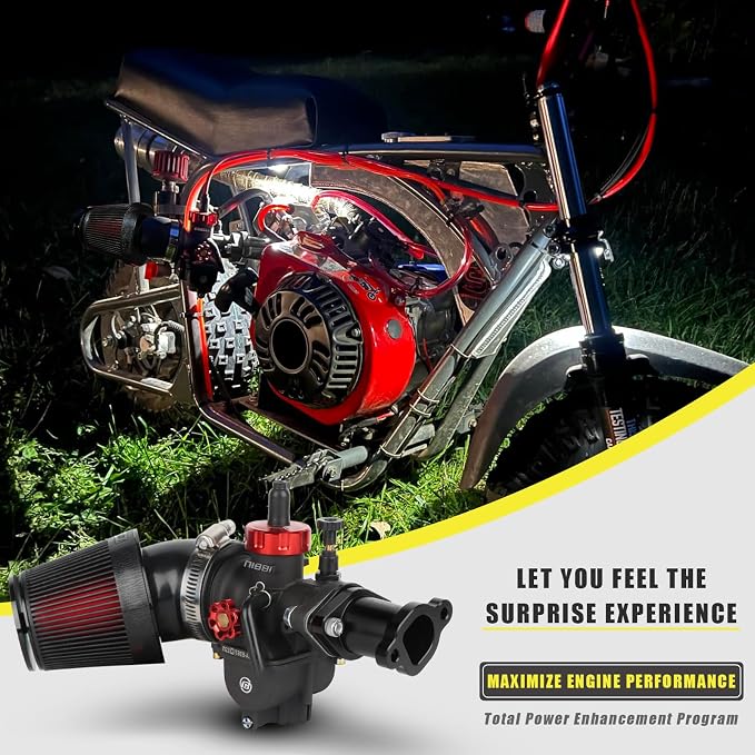 NIBBI Predator 212 Carburetor PE22FL Kit with Air Filters,212 Predator Performance Part Intake Pipe Inlet Manifold For Mini Bike 196cc/212cc/224cc Engine GX160 GX200