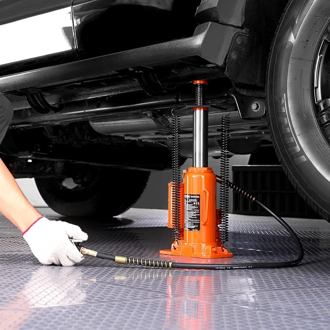 VEVOR Air Hydraulic Bottle Jack, 12 Ton/26455 lbs Pneumatic Hydraulic Bottle Jack with 10.43''-19.88'' Lifting Range & Manual Hand Pump, for Pickup, Truck, RV, Auto Repair, Industrial Engineering