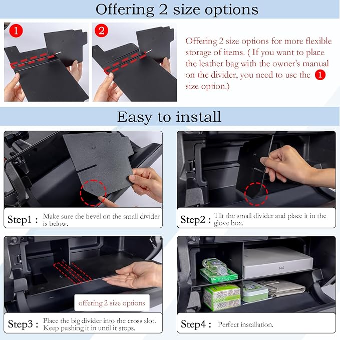 JDMCAR 2PCS Hidden Storage Box and Glove Box Organizer Compatible with 2025 2026 Toyota 4Runner Accessories
