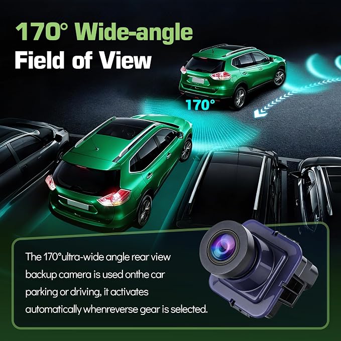 Backup Camera Rear View Parking Assist Camera 170° HD Night Vision for Ford F150 2010-2014,for Ford F150 Mustang 2015-2020,for Lincoln MKC 2015-2019 Replace EL3T-19G490-AA,EL3Z-19G490-D
